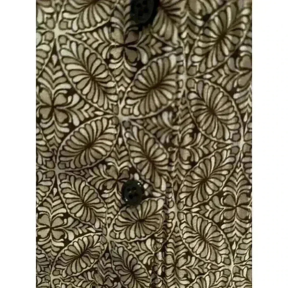 Apt 9 Shirt Blouse  Top Women’s Medium Brown Print Pattern Office Business‎ - Picture 5 of 9
